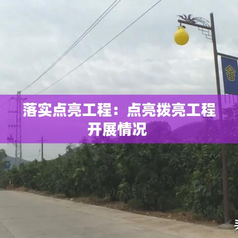 落实点亮工程：点亮拨亮工程开展情况 