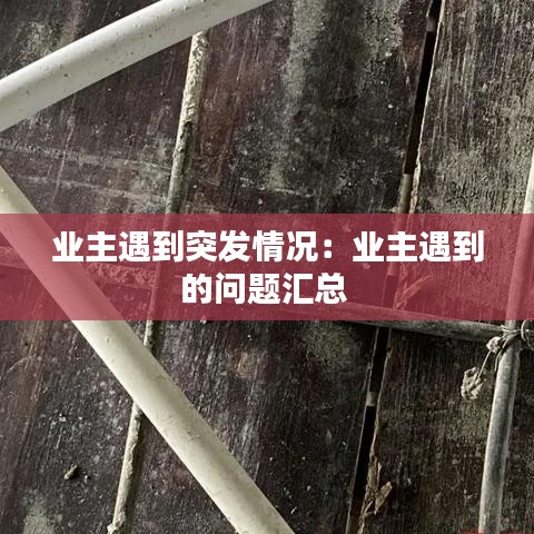 业主遇到突发情况：业主遇到的问题汇总 