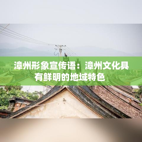 漳州形象宣传语：漳州文化具有鲜明的地域特色 