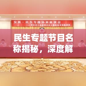 民生专题节目名称揭秘，深度解读背后的内涵与意义