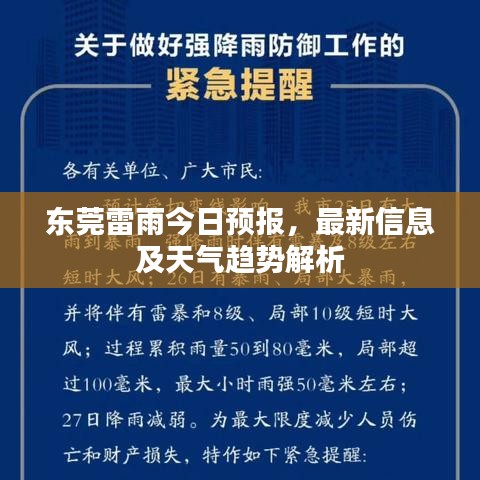 东莞雷雨今日预报，最新信息及天气趋势解析