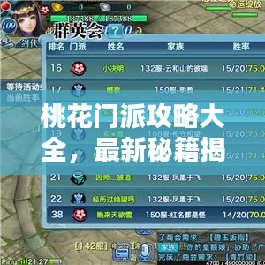 桃花门派攻略大全，最新秘籍揭秘