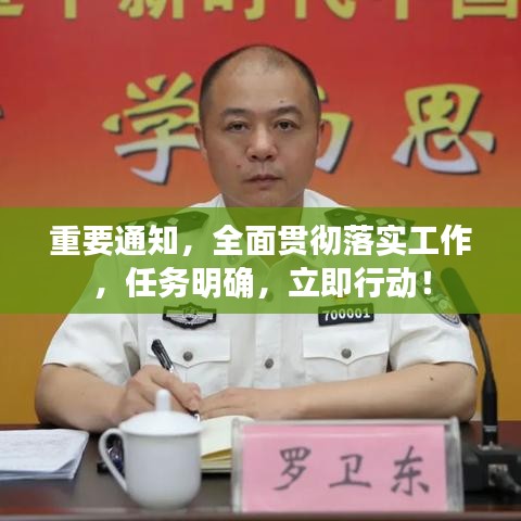 重要通知，全面贯彻落实工作，任务明确，立即行动！